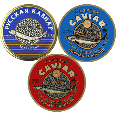 Caviale: Beluga 113g & Osetra 113g & Sevruga 113g